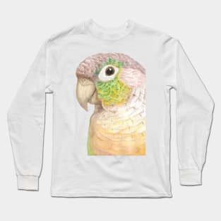 Watercolor green-cheeked parakeet portrait Long Sleeve T-Shirt